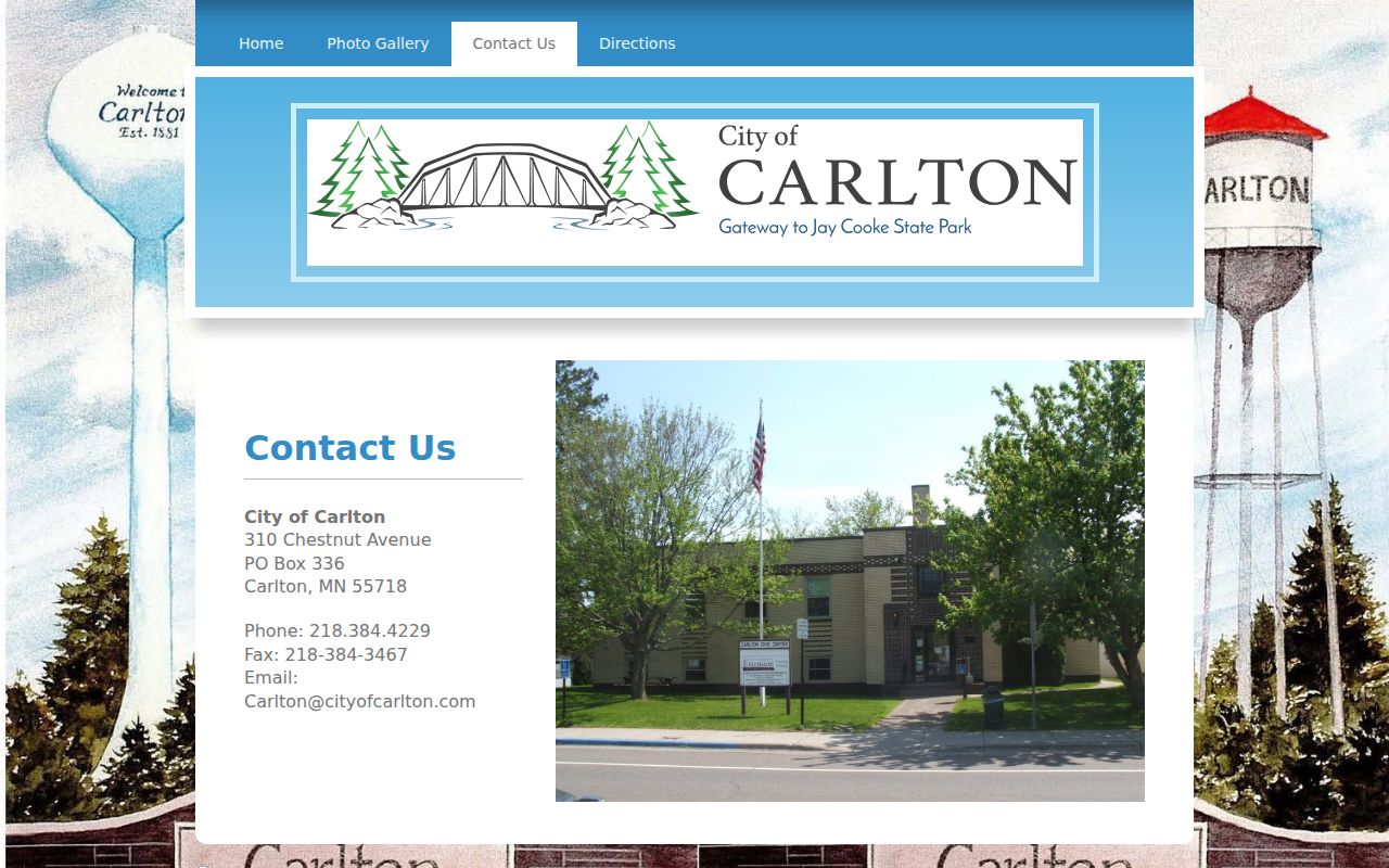 Carlton County court docket context from City of Carlton contact information