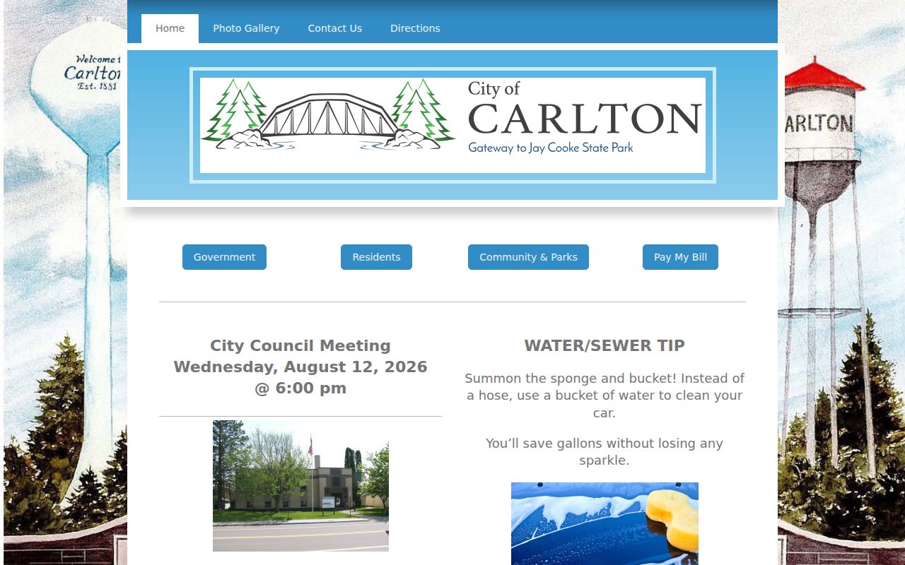 Carlton County court docket context from City of Carlton official information